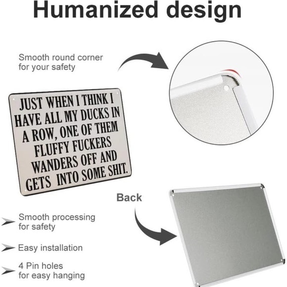 Funny Duck Metal Tin Wall Sign 8x12 Inch ~Host Pick~ - Picture 3 of 7